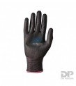 GUANTE TEJIDO SIN COSTURA PU NEGRO T10